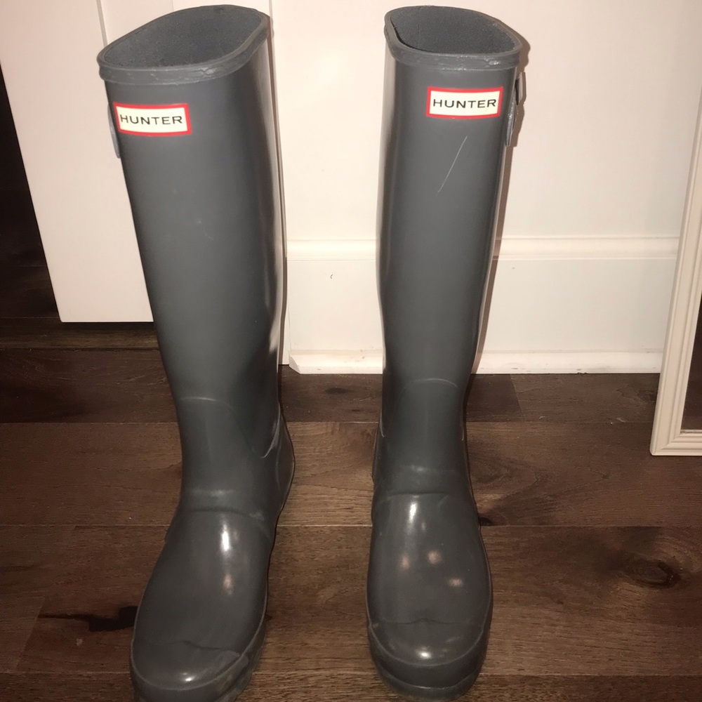 Tall glossy Hunter rain Boots